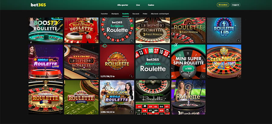 Bet365 казино онлайн с рулетками. 
