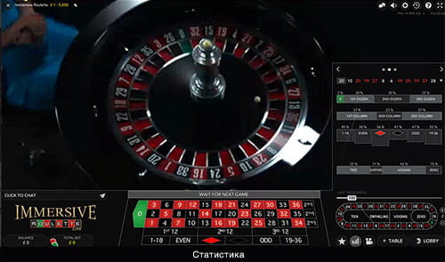 Immersive Roulette статистика. 