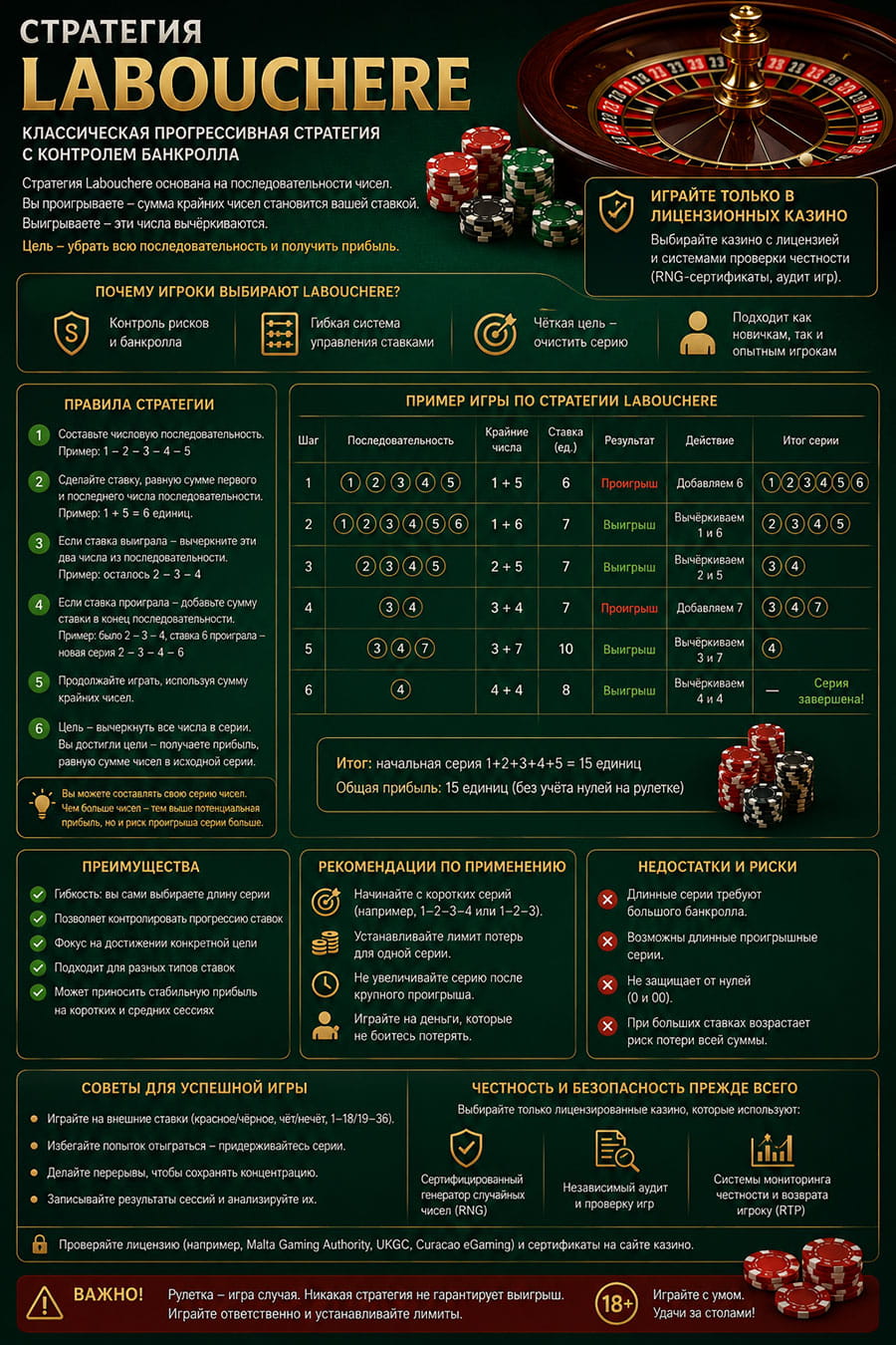 Стратегия Labouchere игры в онлайн рулетку. 